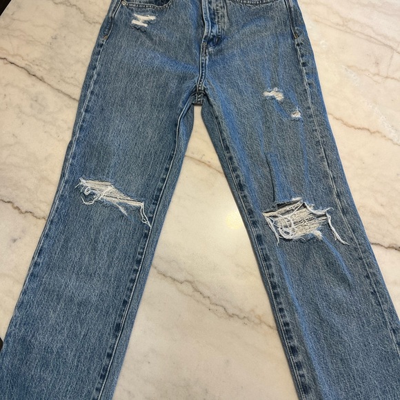 PISTOLA Cassie Super High Waist Straight Leg distressed jeans 24 - Picture 3 of 11